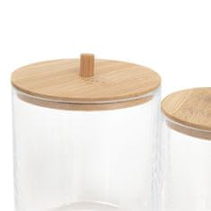 Homla SATNA posoda za bombažne tampone prozorna 13,5x7,5x11,5 cm