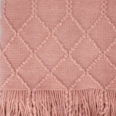 Homla LOOP odeja v krogličnem tkanju roza 130x170 cm