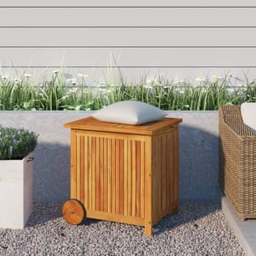 Vidaxl vidaXL Vrtna shranjevalna škatla na kolesih 60x50x58 cm masivni akacijev les