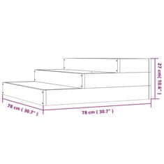Vidaxl Visoka greda medeno rjava 78x78x27 cm trdna borovina