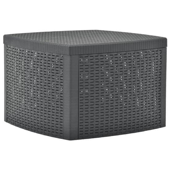 Vidaxl Stranska mizica antracitna 54x54x36,5 cm plastika