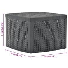 Vidaxl Stranska mizica antracitna 54x54x36,5 cm plastika
