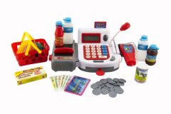 Teddies Digitalna plastična blagajna 30 cm z baterijskimi dodatki z zvokom in svetlobo