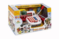 Teddies Digitalna plastična blagajna 30 cm z baterijskimi dodatki z zvokom in svetlobo