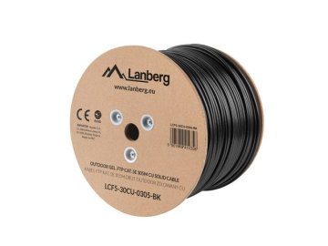 Lanberg Lanberg LCF5-30CU-0305-BK omrežni kabel, črn, 305 m, Cat.5e F/UTP (FTP) za uporabo na prostem