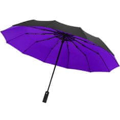 Northix Dežnik, kompakten - 105 cm - črn/vijoličen 