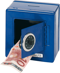 Goki Blagajna iz kositra: Sef s kombinirano ključavnico - modra