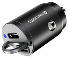 SWISSTEN CL Adapter Power Delivery 2x USB-C 45W nano črn