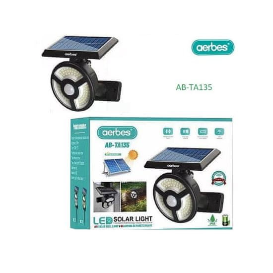 Aerbes AB-TA135 solarna LED svetilka, vodoodpornost IP65
