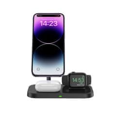 Tech-protect A22 3in1 brezžični polnilnik za mobitel / AirPods / Apple Watch, črna