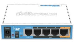 Mikrotik RouterBOARD RB951Ui-2nD, hAP, CPU 650MHz, 5x LAN, 2.4Ghz 802.11b/g/n, USB, 1x PoE izhod, L4