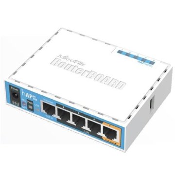 Mikrotik Usmerjevalnik RB952Ui-5ac2nD hAP ac lite,CPU 650MHz, 5x LAN, 2.4+5Ghz, 802.11a/b/g/n/ac, USB, 1x PoE izhod, ohišje