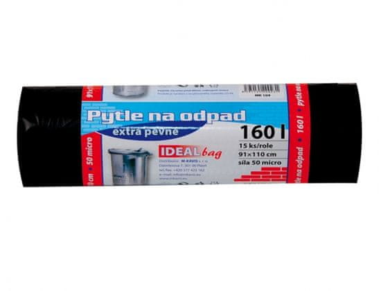Vrečka za odpadke EXTRA FULL črna 91x110cm 160l 50 mic 15pcs