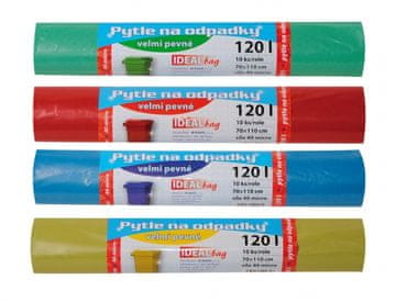 Vrečka za odpadke COLOURED mešanica barv 70x110cm 120l 40 mic 10pcs
