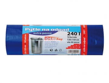 Vrečka za odpadke EXTRA FULL modra 120x150cm 240l 50 mic 10pcs