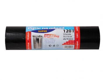 Vrečka za odpadke SUPER FRESH črna 70x110cm 120l 70 mic 15pcs