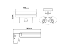 Maclean LED svetilka Maclean stenska, s PIR senzorjem, PC + ALU, 20W, 1700lm, IP65, nevtralno bela 4000K