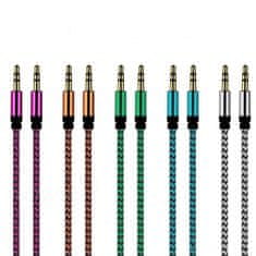 Northix 1m pleteni 3,5 mm aux kabel - roza 