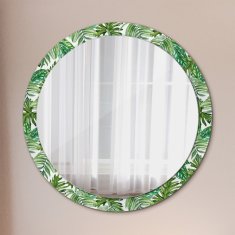 tulup.si Okroglo ogledalo s potiskanim okvirjem Listi džungle fi 100 cm
