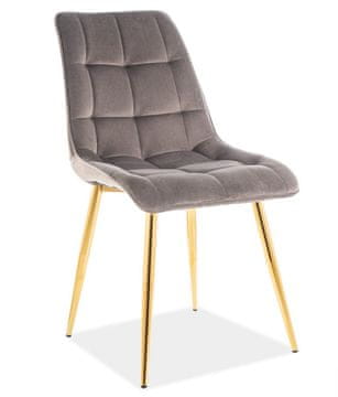 CASARREDO Oblazinjen jedilni stol SIK ŽAMET siva/zlata