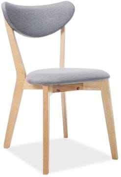 CASARREDO Oblazinjen jedilni stol BRANDO siva/hrast