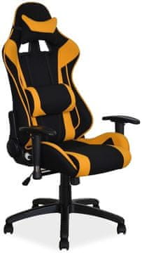CASARREDO Vrtljiv pisarniški stol RIDER rumeno/črn, nastavljiv, 140 kg, z naslonjali za roke