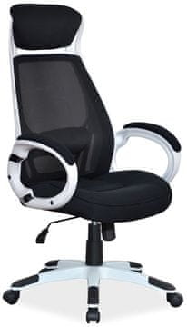 CASARREDO Sodobni vrtljivi pisarniški stol Q-409 črno-bel z mrežnim naslonom, nosilnost 140 kg