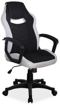 CASARREDO Pisarniški vrtljivi stol CAMARO črno-siv, nastavljiva višina, nosilnost 120 kg