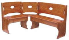 CASARREDO Kotna jedilna klop RN-103 iz masivnega borovega lesa, 150 × 110 cm, dekor hrast