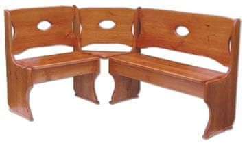 CASARREDO Kotna jedilna klop RN-103 iz masivnega borovega lesa, 150 × 110 cm, dekor hrast