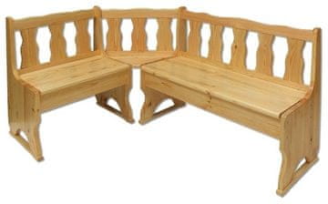 CASARREDO Kotni jedilniški klop RN-101 iz masivnega borovega lesa, dekor hrast 150×110 cm