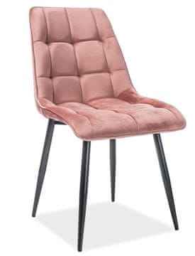 CASARREDO Oblazinjen jedilni stol SIK ŽAMET starinsko roza/črna