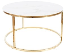 CASARREDO Kavna mizica SABINE zlata kovina/bel marmor