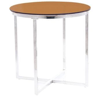 CASARREDO Kavna mizica KRISTAL B srebro/jantar dimljeno steklo