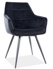 CASARREDO Oblazinjen jedilni stol TES ŽAMETNA črna/črna