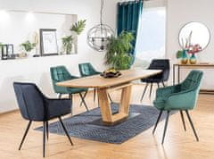 CASARREDO Oblazinjen jedilni stol TES ŽAMETno zelena/črna