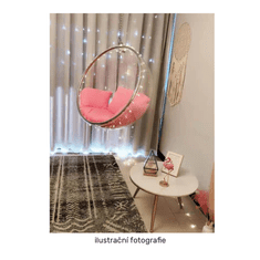 KONDELA Viseči fotelj, prozoren/zlato-rožnat, BUBBLE TYPE 1
