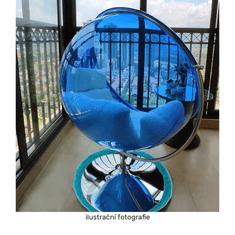 eoshop Viseči stol z stojalom Bubble New Tip 2, prozoren/zlat, siva blazina 106x68x133 cm