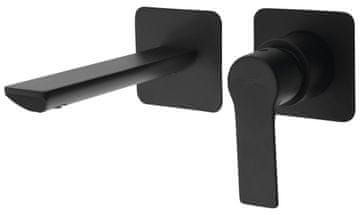 SAPHO PAX Stenska Črna Mat Umivalniška Armatura, Podometna, 2-delna
