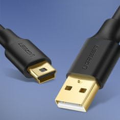 Ugreen 5-polni pozlačeni usb kabel - mini usb 0,25 m črn (us132)