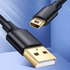 Ugreen 5-polni pozlačeni usb kabel - mini usb 0,25 m črn (us132)