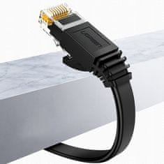 Ugreen Ploščati LAN patchcord RJ45 Ethernet Cat. 6 0,5 m črne barve