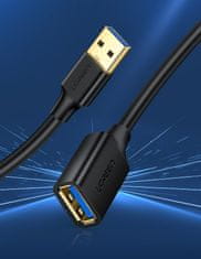 Ugreen kabelski podaljšek adapter usb 3.0 (ženski) - usb 3.0 (moški) 1m črn (10368)
