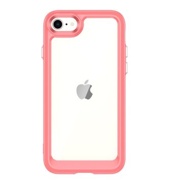 slomart ovitek outer space case za iphone se 2022 / se 2020 / iphone 8 / iphone 7, trda prevleka z gel okvirjem, rdeča