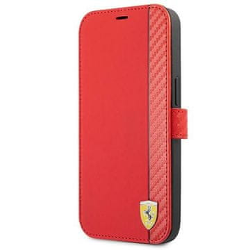 Ferrari Ferrari FESAXFLBKP13SRE iPhone 13 mini 5.4" rdeč "On Track Carbon Stripe" ovitek tipa "book"