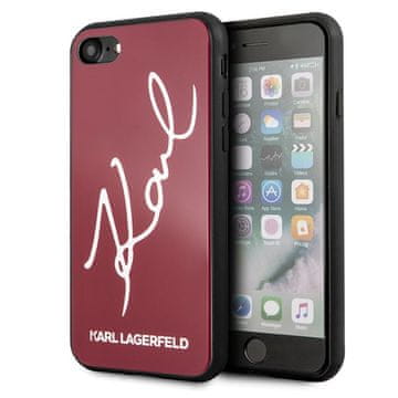 Karl Lagerfeld KLHCI8DLKSRE trdi ovitek za iPhone 7/8SE 2020 / SE 2022 rdeč/rdeč Signature Glitter