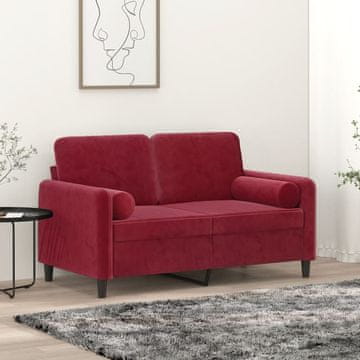 Vidaxl vidaXL Okrasne blazine, komplet 2 kosov, vinsko rdeče, Ø15x50 cm, žamet