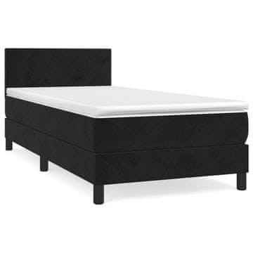 Vidaxl Box spring postelja z vzmetnico črna 80x200 cm žamet