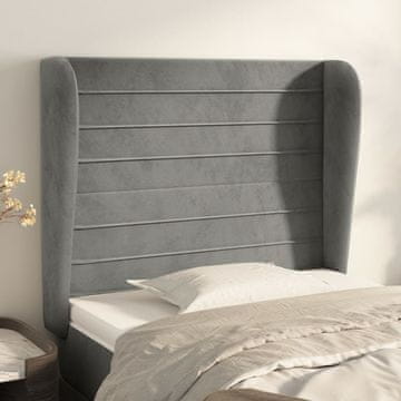 Vidaxl vidaXL Vzglavje s krilci svetlo sivo 103x23x118/128 cm žamet