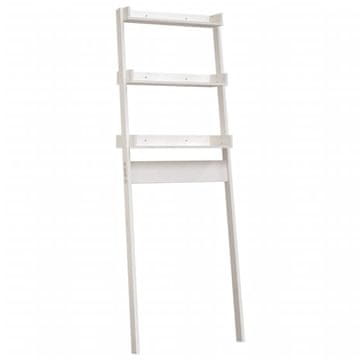 Vidaxl Stojalo za kopalnico belo 63,5x32x179 cm trdna borovina